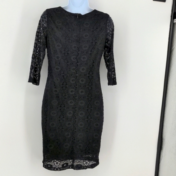 Lompers Black Noir Lace Floral Midi Dress Small - Picture 2 of 3